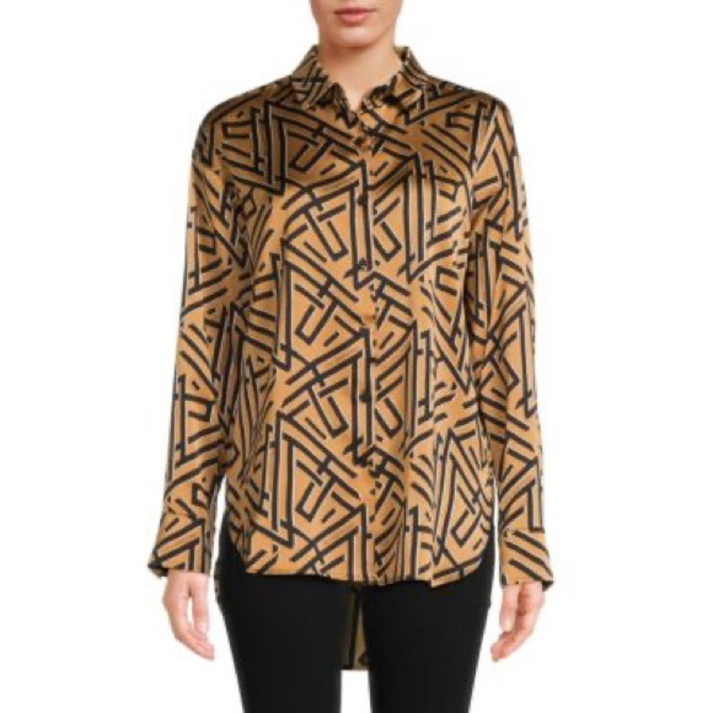 Karl Lagerfeld Paris Geometric Point Collar Top